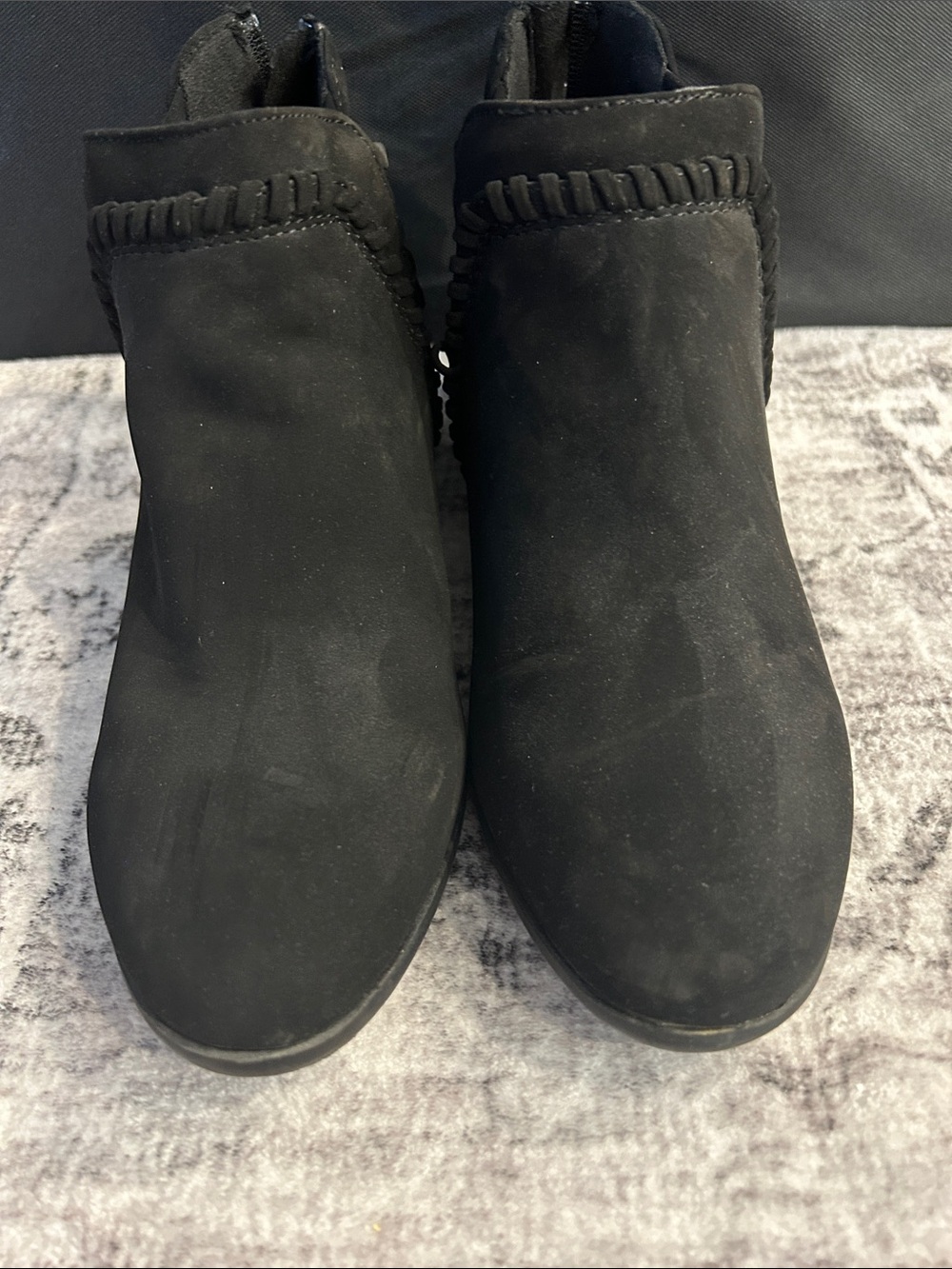 Women's Black Suede Ankle Booties - Classic Chic